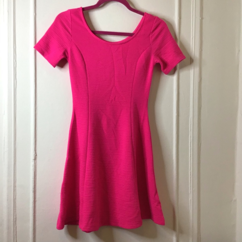 Bright Pink Summer Skater Dress